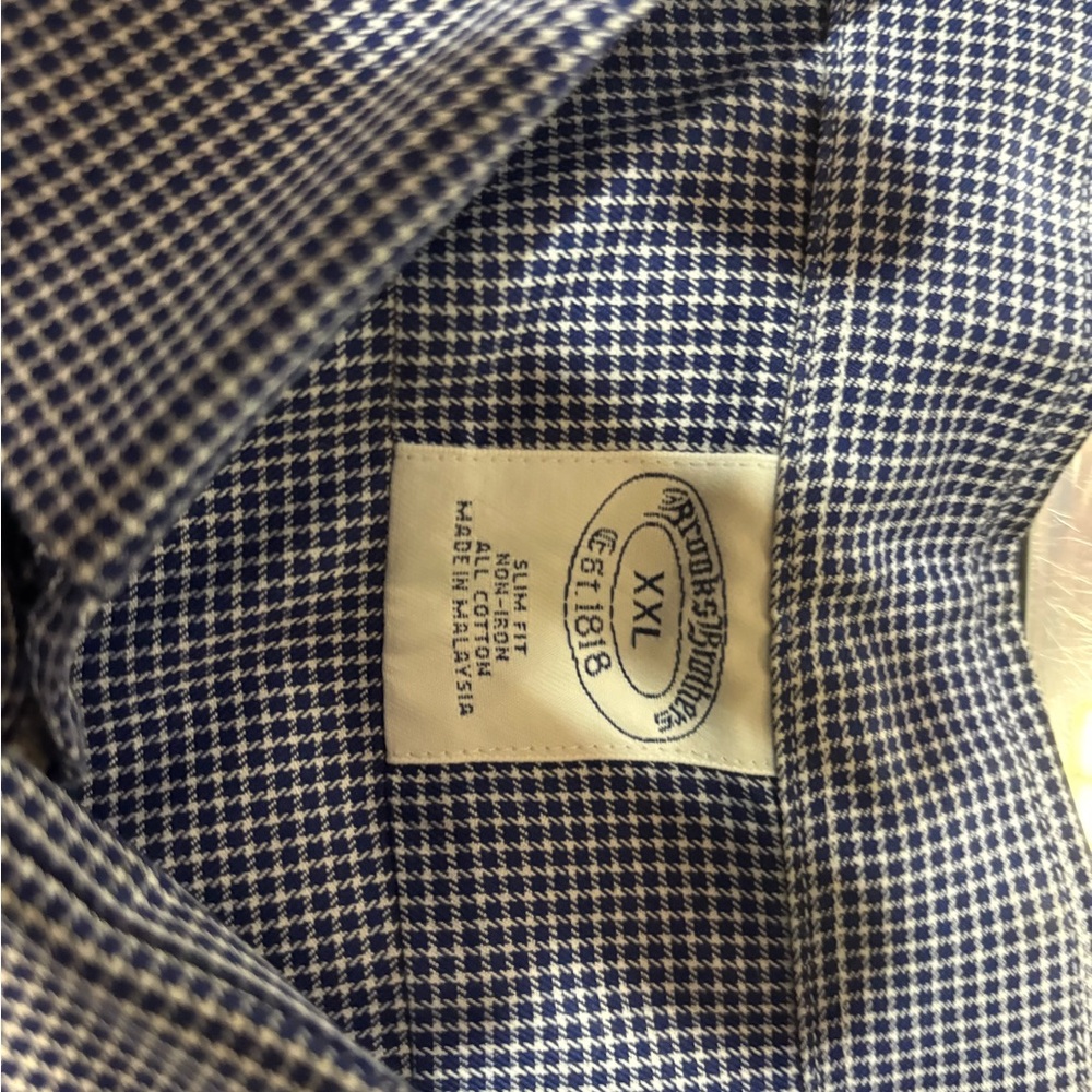 Brooks Brothers Blue Checkered Dress Shirt